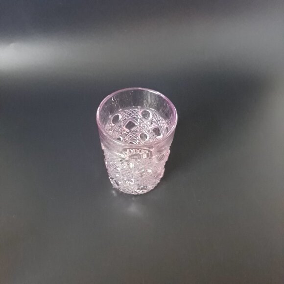 Vintage Purple Cut Glass Tumbler With Intricate Geometric Pattern - Picture 5 of 13